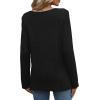 image:imageWIHOLL Blouses for Women Dressy Casual Lace Spring Long Sleeve Shirts 2026 Trendy Sweaters Waffle Knit Beach Vacation ClothesCblack