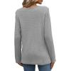 image:imageWIHOLL Blouses for Women Dressy Casual Lace Spring Long Sleeve Shirts 2026 Trendy Sweaters Waffle Knit Beach Vacation ClothesEgrey