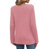 image:imageWIHOLL Blouses for Women Dressy Casual Lace Spring Long Sleeve Shirts 2026 Trendy Sweaters Waffle Knit Beach Vacation ClothesHpink
