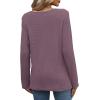 image:imageWIHOLL Blouses for Women Dressy Casual Lace Spring Long Sleeve Shirts 2026 Trendy Sweaters Waffle Knit Beach Vacation ClothesIpurple