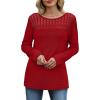 image:imageWIHOLL Blouses for Women Dressy Casual Lace Spring Long Sleeve Shirts 2026 Trendy Sweaters Waffle Knit Beach Vacation ClothesIred