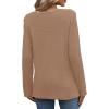 image:imageWIHOLL Blouses for Women Dressy Casual Lace Spring Long Sleeve Shirts 2026 Trendy Sweaters Waffle Knit Beach Vacation ClothesJkhaki