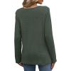 image:imageWIHOLL Blouses for Women Dressy Casual Lace Spring Long Sleeve Shirts 2026 Trendy Sweaters Waffle Knit Beach Vacation ClothesJmoss Green