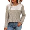 image:imageWIHOLL Blouses for Women Dressy Casual Lace Spring Long Sleeve Shirts 2026 Trendy Sweaters Waffle Knit Beach Vacation ClothesKfantasy Khaki