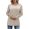 image:imageWIHOLL Blouses for Women Dressy Casual Lace Spring Long Sleeve Shirts 2026 Trendy Sweaters Waffle Knit Beach Vacation ClothesKfantasy Khaki
