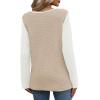 image:imageWIHOLL Blouses for Women Dressy Casual Lace Spring Long Sleeve Shirts 2026 Trendy Sweaters Waffle Knit Beach Vacation ClothesLbeige White