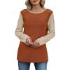 image:imageWIHOLL Blouses for Women Dressy Casual Lace Spring Long Sleeve Shirts 2026 Trendy Sweaters Waffle Knit Beach Vacation ClothesLcaramel Beige