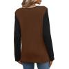 image:imageWIHOLL Blouses for Women Dressy Casual Lace Spring Long Sleeve Shirts 2026 Trendy Sweaters Waffle Knit Beach Vacation ClothesLcoffee Black