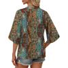 image:imageWIHOLL Boho Tops for Women Summer Spring 34 Sleeve Dressy Fashion V Neck Casual 2026 Business Beach Plus Size Resort BlousesBohemia