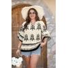 image:imageWIHOLL Boho Tops for Women Summer Spring 34 Sleeve Dressy Fashion V Neck Casual 2026 Business Beach Plus Size Resort BlousesFloral Apricot Black