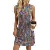 image:imageWIHOLL Casual Dresses for Women Crewneck Sleeveless Tank Dress Summer Spring Boho Vacation ClothesBoho Print