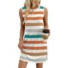 image:imageWIHOLL Casual Dresses for Women Crewneck Sleeveless Tank Dress Summer Spring Boho Vacation ClothesColor Stripe