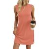 image:imageWIHOLL Casual Dresses for Women Crewneck Sleeveless Tank Dress Summer Spring Boho Vacation ClothesCoral