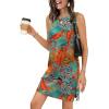 image:imageWIHOLL Casual Dresses for Women Crewneck Sleeveless Tank Dress Summer Spring Boho Vacation ClothesFloral Blue Orange