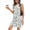 image:imageWIHOLL Casual Dresses for Women Crewneck Sleeveless Tank Dress Summer Spring Boho Vacation ClothesFloral Green Leaf