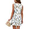 image:imageWIHOLL Casual Dresses for Women Crewneck Sleeveless Tank Dress Summer Spring Boho Vacation ClothesFloral Green Leaf