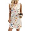 image:imageWIHOLL Casual Dresses for Women Crewneck Sleeveless Tank Dress Summer Spring Boho Vacation ClothesFloral Light Yellow
