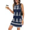 image:imageWIHOLL Casual Dresses for Women Crewneck Sleeveless Tank Dress Summer Spring Boho Vacation ClothesFloral Navy Blue