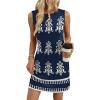 image:imageWIHOLL Casual Dresses for Women Crewneck Sleeveless Tank Dress Summer Spring Boho Vacation ClothesFloral Navy Blue