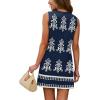 image:imageWIHOLL Casual Dresses for Women Crewneck Sleeveless Tank Dress Summer Spring Boho Vacation ClothesFloral Navy Blue