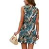 image:imageWIHOLL Casual Dresses for Women Crewneck Sleeveless Tank Dress Summer Spring Boho Vacation ClothesFloral Palm Leaf