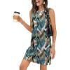 image:imageWIHOLL Casual Dresses for Women Crewneck Sleeveless Tank Dress Summer Spring Boho Vacation ClothesFloral Palm Leaf