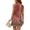 image:imageWIHOLL Casual Dresses for Women Crewneck Sleeveless Tank Dress Summer Spring Boho Vacation ClothesFloral Pink