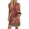image:imageWIHOLL Casual Dresses for Women Crewneck Sleeveless Tank Dress Summer Spring Boho Vacation ClothesFloral Pink