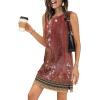 image:imageWIHOLL Casual Dresses for Women Crewneck Sleeveless Tank Dress Summer Spring Boho Vacation ClothesFloral Pink