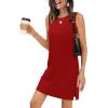 image:imageWIHOLL Casual Dresses for Women Crewneck Sleeveless Tank Dress Summer Spring Boho Vacation ClothesRed