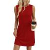 image:imageWIHOLL Casual Dresses for Women Crewneck Sleeveless Tank Dress Summer Spring Boho Vacation ClothesRed