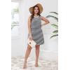 image:imageWIHOLL Casual Dresses for Women Crewneck Sleeveless Tank Dress Summer Spring Boho Vacation ClothesWhite Black Stripe