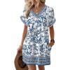 image:imageWIHOLL Dresses for Women 2026 Casual Summer Tshirt Dress Wedding Guest Dresses Fashion Beach Vacation Clothes1blue White Ethnic