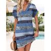 image:imageWIHOLL Dresses for Women 2026 Casual Summer Tshirt Dress Wedding Guest Dresses Fashion Beach Vacation Clothes2blue Gray Stripe