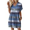 image:imageWIHOLL Dresses for Women 2026 Casual Summer Tshirt Dress Wedding Guest Dresses Fashion Beach Vacation Clothes2blue Gray Stripe