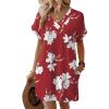 image:imageWIHOLL Dresses for Women 2026 Casual Summer Tshirt Dress Wedding Guest Dresses Fashion Beach Vacation Clothes3red Lily Print