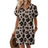 image:imageWIHOLL Dresses for Women 2026 Casual Summer Tshirt Dress Wedding Guest Dresses Fashion Beach Vacation Clothes4beige Leopard