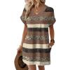 image:imageWIHOLL Dresses for Women 2026 Casual Summer Tshirt Dress Wedding Guest Dresses Fashion Beach Vacation ClothesBrown Stripe