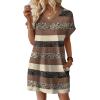 image:imageWIHOLL Dresses for Women 2026 Casual Summer Tshirt Dress Wedding Guest Dresses Fashion Beach Vacation ClothesBrown Stripe