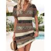 image:imageWIHOLL Dresses for Women 2026 Casual Summer Tshirt Dress Wedding Guest Dresses Fashion Beach Vacation ClothesBrown Stripe