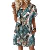 image:imageWIHOLL Dresses for Women 2026 Casual Summer Tshirt Dress Wedding Guest Dresses Fashion Beach Vacation ClothesFloral Palm Leaf
