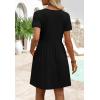 image:imageWIHOLL Dresses for Women 2026 Casual Summer V Neck Babydoll Dress Short Sleeve Fashion Beach Vacation ClothesBlack