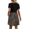 image:imageWIHOLL Dresses for Women 2026 Casual Summer V Neck Babydoll Dress Short Sleeve Fashion Beach Vacation ClothesBlack Leopard