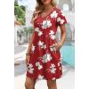 image:imageWIHOLL Dresses for Women 2026 Casual Summer V Neck Babydoll Dress Short Sleeve Fashion Beach Vacation ClothesBoho Lily