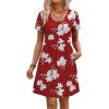 image:imageWIHOLL Dresses for Women 2026 Casual Summer V Neck Babydoll Dress Short Sleeve Fashion Beach Vacation ClothesBoho Lily