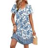 image:imageWIHOLL Dresses for Women 2026 Casual Summer V Neck Babydoll Dress Short Sleeve Fashion Beach Vacation ClothesBoho Mandala