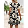 image:imageWIHOLL Dresses for Women 2026 Casual Summer V Neck Babydoll Dress Short Sleeve Fashion Beach Vacation ClothesFloral Black