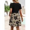 image:imageWIHOLL Dresses for Women 2026 Casual Summer V Neck Babydoll Dress Short Sleeve Fashion Beach Vacation ClothesFloral Brown