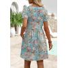 image:imageWIHOLL Dresses for Women 2026 Casual Summer V Neck Babydoll Dress Short Sleeve Fashion Beach Vacation ClothesLight Blue Floral