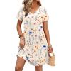 image:imageWIHOLL Dresses for Women 2026 Casual Summer V Neck Babydoll Dress Short Sleeve Fashion Beach Vacation ClothesYellow Floral